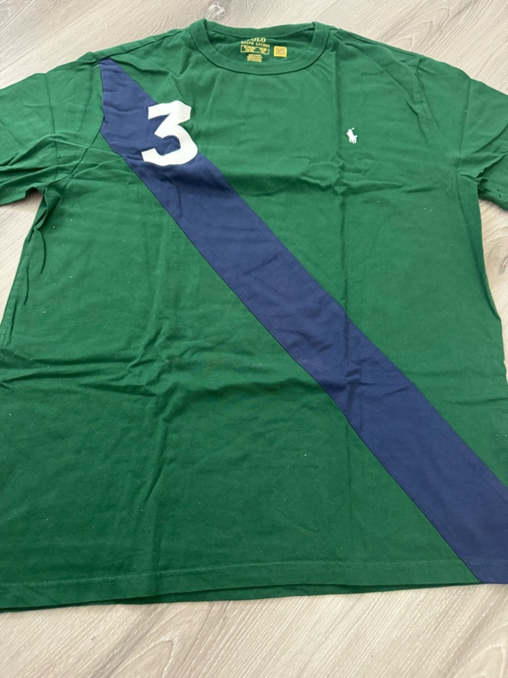 Polo by Ralph Lauren Forest Green Blue Crewneck Tee young men size XL (18-20)